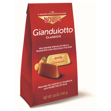 Praline de ciocolata cu lapte si alune, fara gluten Gianduiotto Classico, 160 g, Novi 822726