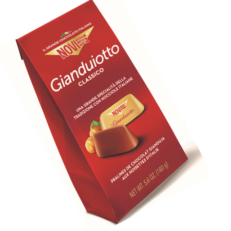 Praline de ciocolata cu lapte si alune, fara gluten Gianduiotto Classico, 160 g, Novi 822728