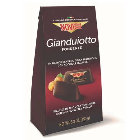Praline de ciocolata cu alune, fara gluten Gianduiotto Fondente, 150 g, Novi 822738