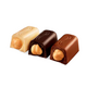Praline asortate de ciocolata cu alune, ciocolata extra amara si ciocolata alba cu alune intregi, fara gluten Nocciolato Minis, 130 g, Novi 822745