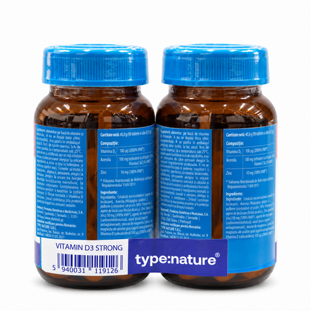 Pachet Vitamina D3 Strong, 4000 U.I, 2x90 tablete, Naturmil 822805