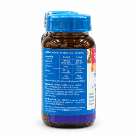 Pachet Vitamina C Strong, 1000 mg, Naturmil, 2x60 tablete, Naturmil 822824