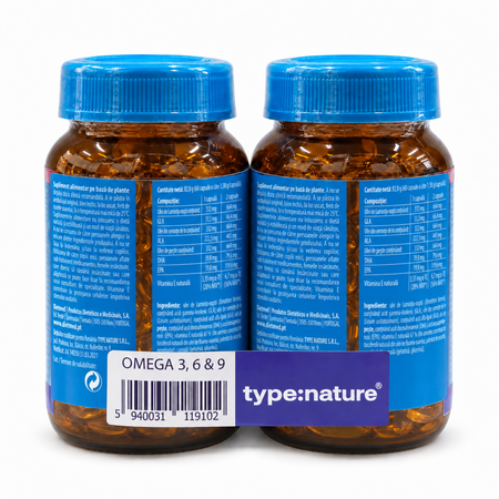 Pachet Omega 3-6-9, 2x60 capsule moi, Naturmil 822829