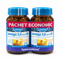 Pachet Omega 3-6-9, 2x60 capsule moi, Naturmil