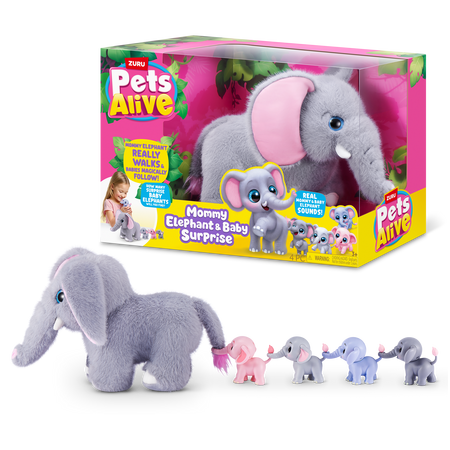 PETS ALIVE JUCARIE DE PLUS INTERACTIVA MAMA ELEFANT SI PUII SAI 9570