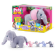 Jucarie interactiva de plus, Mama elefant si puii sai, +3 ani, Pets Alive 823040