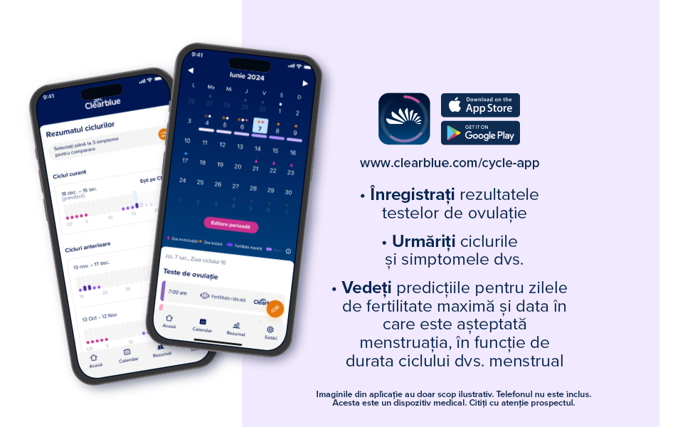 Aplicația Clearblue pentru monitorizarea ciclului