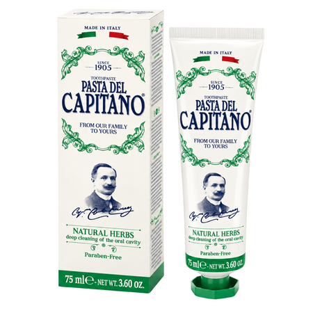 Pasta de dinti cu extracte de plante naturale si microgranule 1905, Erbe Naturali, 75 ml, Pasta del Capitano