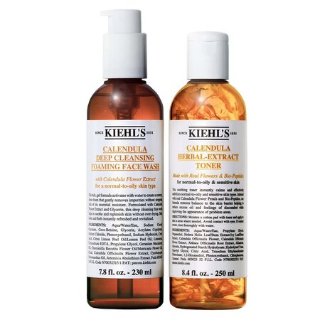 Set Lotiune tonica cu Galbenele + Gel de curatare cu Galbenele All is Calm & Soothed, 230 ml  + 250 ml, Kiehl's 823393