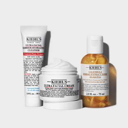 Set Crema hidratanta Ultra Facial + Gel  Ultra Facial  + Toner cu extract de plante Winter Skin Soothers, 50 ml + 30 ml + 75 ml, Kiehl's 823397