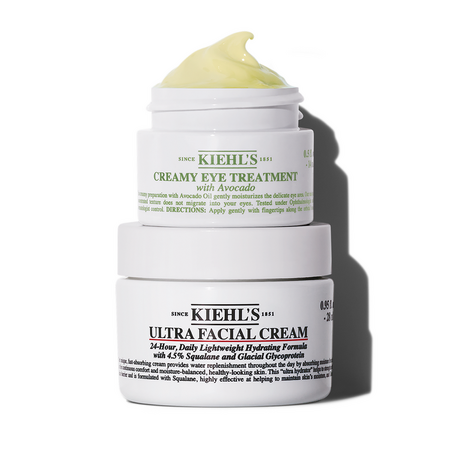 Set Crema hidratanta Ultra Facial + Crema pentru zona ochilor Creamy Avocado Hydrating Holiday Hits, 28 ml  + 14 ml, Kiehl's 823405