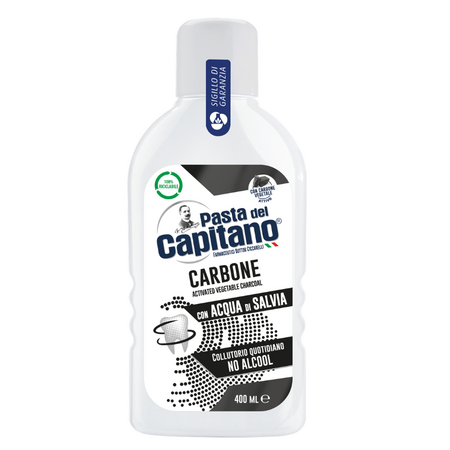 Apa de gura cu carbune activ, Collutorio Carbone, 400 ml, Pasta del Capitano