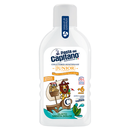 Apa de gura pentru copii Junior, Menta, 6 ani+, 400 ml, Pasta del Capitano