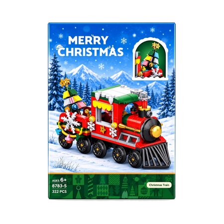 Set de constructie Trenulet de Craciun, 6 ani+, 322 piese, OEM