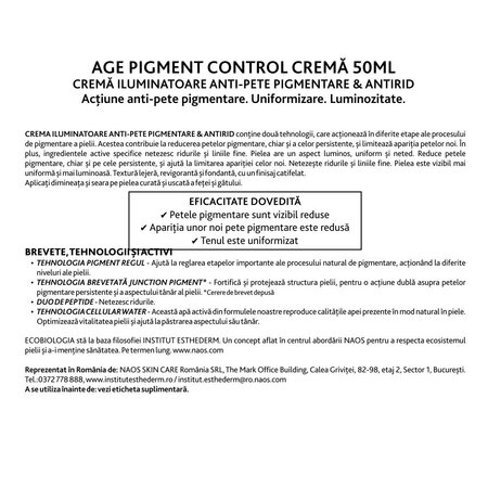 Crema iluminatoare anti-pete pigmentare Age Pigment Control, 30 ml, Institut Esthederm 823551