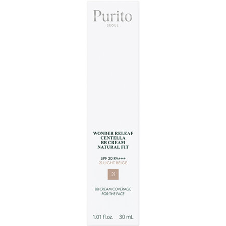 Crema coloranta BB SPF30 PA+++ Wonder Releaf Centella Natural Fit, 21 Light Beige, 30 ml, Purito 823629