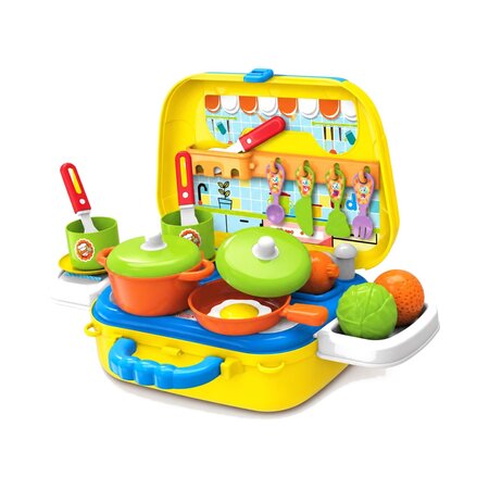 Set de joaca Bucatarie portabila 2 in 1, Chef Cooking, 3 ani+, OEM