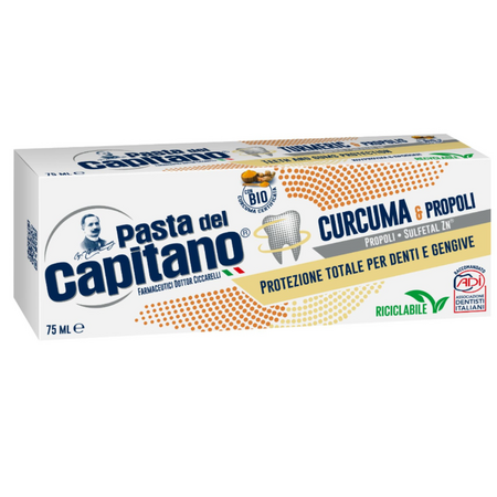 Pasta de dinti cu curcuma si propolis, Curcuma & Propoli, 75 ml, Pasta del Capitano 823686