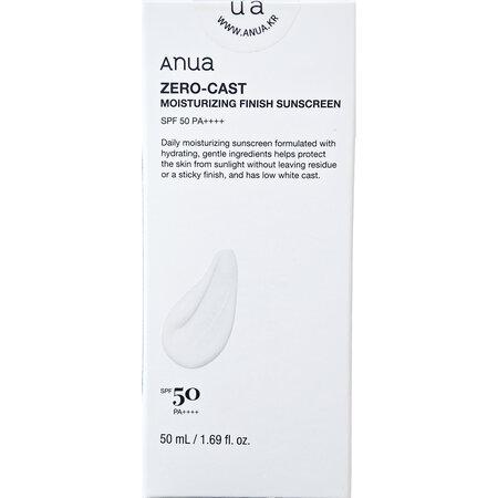 Crema de fata Zero-Cast Moisturizing Finish Sunscreen SPF 50 PA++++, 50 ml, Anua 823735