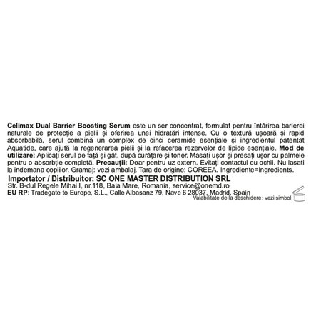 Ser de fata Dual Barrier Boosting Serum, 30 ml, Celimax 823971
