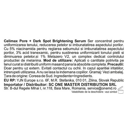 Ser de fata Pore+Dark Spot Brightening Serum, 30 ml, Celimax 823977