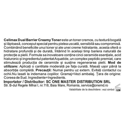 Toner de fata Dual Barrier Creamy Tone, 150 ml, Celimax 823983