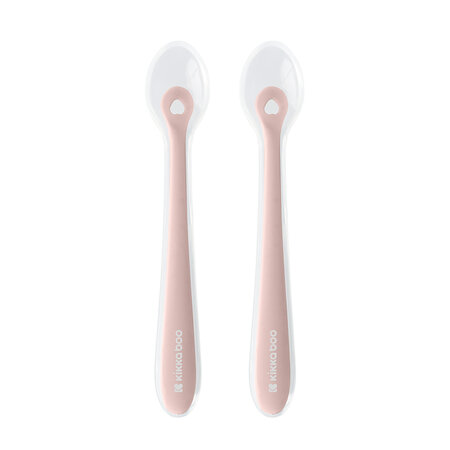 Set 2 lingurite din silicon, Blush, +4 luni, Kikka Boo 824137
