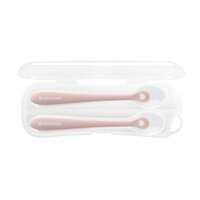 Set 2 lingurite din silicon, Blush, +4 luni, Kikka Boo