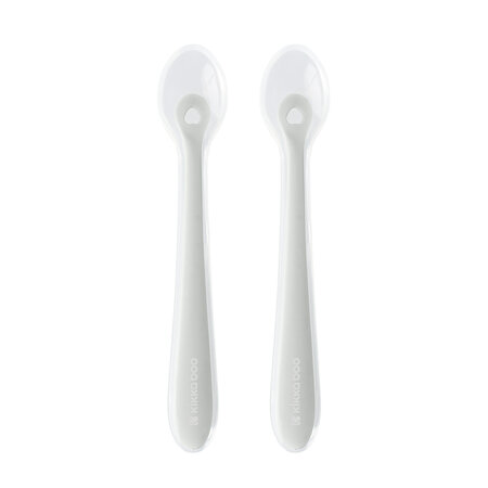 Set 2 lingurite din silicon, Sand, +4 luni, Kikka Boo 824143