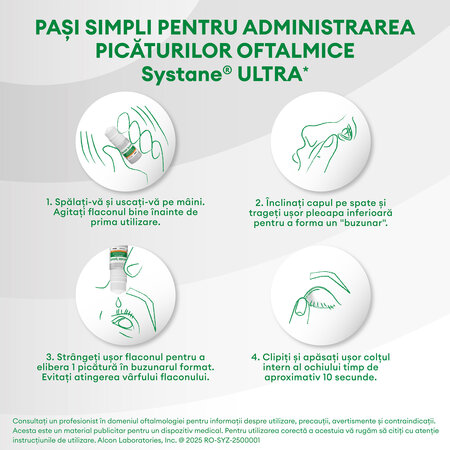 Picaturi oftalmice lubrifiante fara conservanti Systane Ultra, 10 ml, Alcon 816817