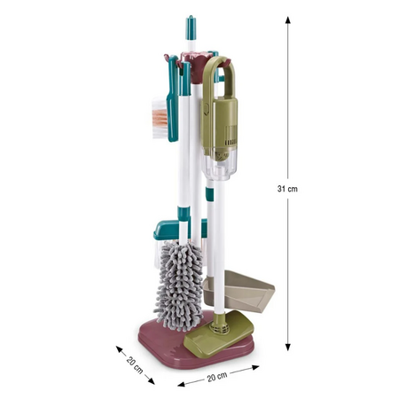 Set de curatenie interactiv pentru copii cu aspirator, mop, matura si accesorii, 3 ani+, 23 piese, TinyMini 824485