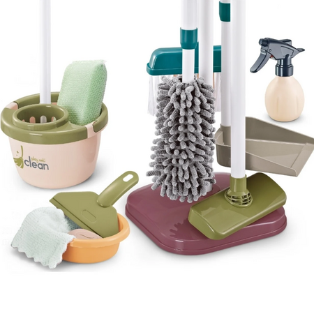 Set de curatenie interactiv pentru copii cu aspirator, mop, matura si accesorii, 3 ani+, 23 piese, TinyMini 824491