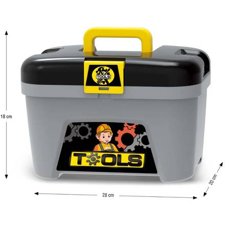 Atelier de lucru 3 in 1 pentru copii cu trusa de scule, valiza si carucior mobil, 3 ani+, TinyMini 824511