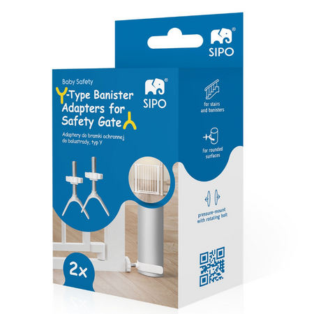 Set adaptoare tip Y pentru porti de siguranta, scari si balustrade, Alb, 2 bucati, Sipo