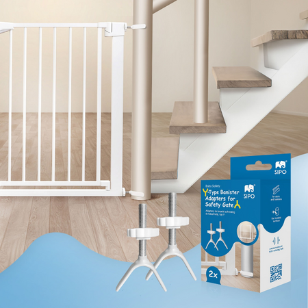Set adaptoare tip Y pentru porti de siguranta, scari si balustrade, Alb, 2 bucati, Sipo 824534