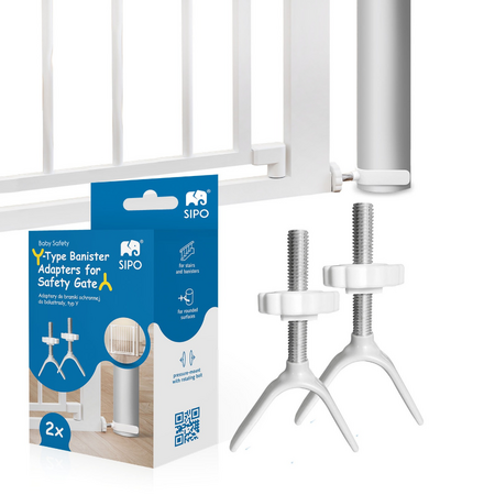 Set adaptoare tip Y pentru porti de siguranta, scari si balustrade, Alb, 2 bucati, Sipo 824540
