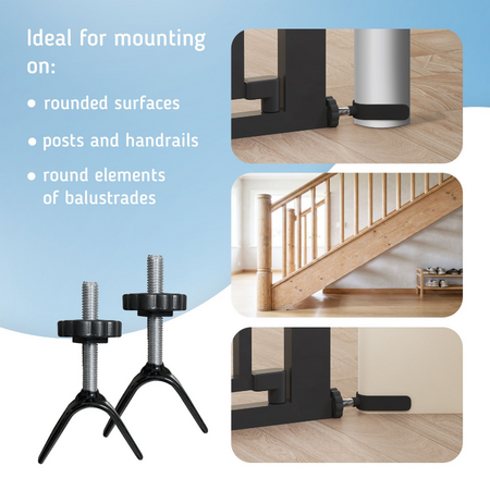 Set adaptoare tip Y pentru porti de siguranta, scari si balustrade, Negru, 2 bucati, Sipo 824545