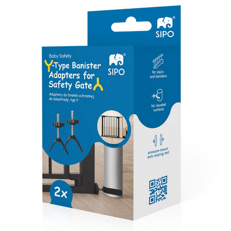 Set adaptoare tip Y pentru porti de siguranta, scari si balustrade, Negru, 2 bucati, Sipo