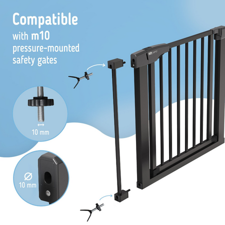 Set adaptoare tip Y pentru porti de siguranta, scari si balustrade, Negru, 2 bucati, Sipo 824552