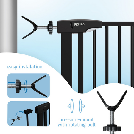 Set adaptoare tip Y pentru porti de siguranta, scari si balustrade, Negru, 2 bucati, Sipo 824553