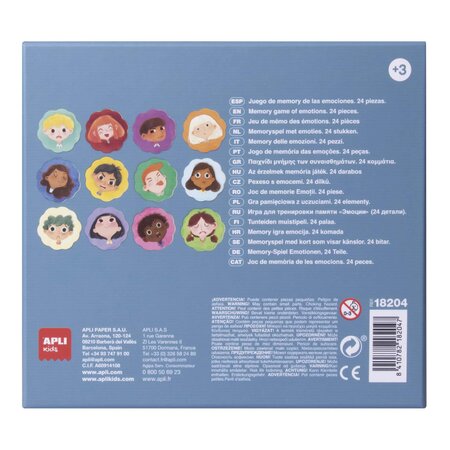 Joc de memorie Emotii, 3 ani+, 24 piese, Apli Kids 824688