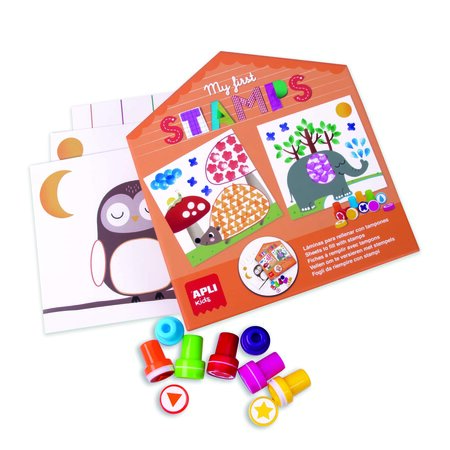 Set creativ cu stampile Primele mele Creatii, Animale, 3 ani+, Apli Kids 824698