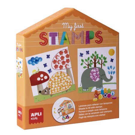 Set creativ cu stampile Primele mele Creatii, Animale, 3 ani+, Apli Kids