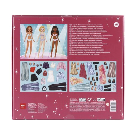 Joc educativ cu piese magnetice Imbraca Personajul, 5 ani+, 43 piese, Apli Kids 824883