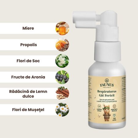 Respiratorus Spray de gat pentru copii, 30 ml, Faunus Plant 824945