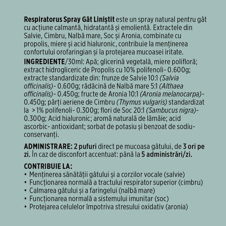 Respiratorus Spray pentru adulti, 30 ml, Faunus Plant 824957