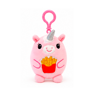 Jucarie din plus tip breloc Funny Animal, 12 cm, Roz, Unicorn, +3 ani, Vyapara