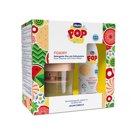 Pachet Sampon spuma cu aroma de Vanilie si Dispozitiv de formare a spumei, 6 ani+, 150 ml, Chicco Pop
