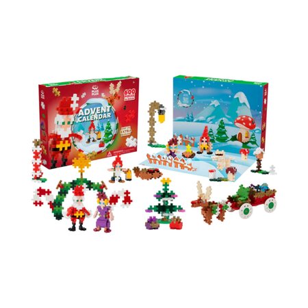 Set de constructie Calendar de Advent Lumea lui Mos Craciun, 5 ani+, 600 piese, Plus-Plus