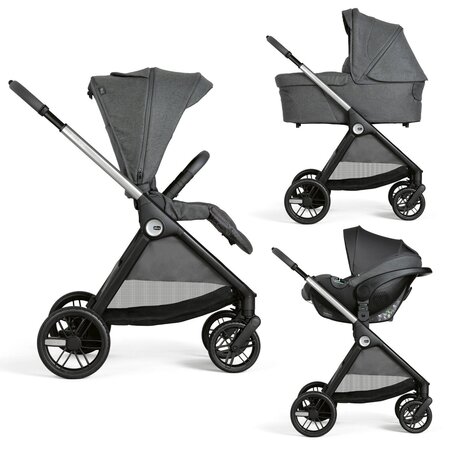 Carucior 3 in 1 Bellagio 2, Black Satin, 0 luni+, Chicco